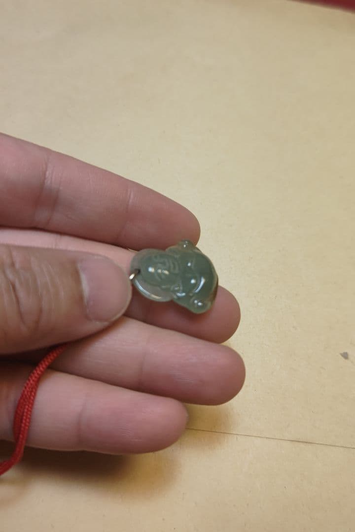 翡翠　大黒天　ネックレス　ペンダント　玉石　仏像、根付