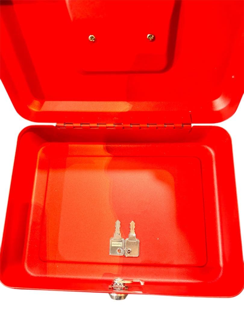 シュプリーム ロックボックス 金庫 工具入れ 収納箱 ケースsupreme 赤