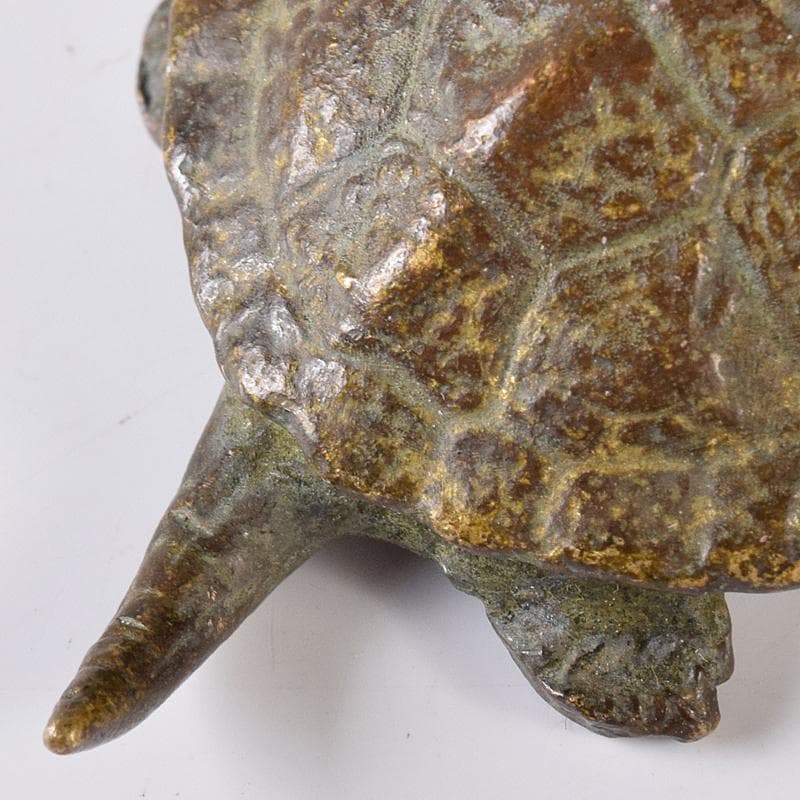 金工名品　古銅宣徳銅　亀　置物　盆景　N　8600E