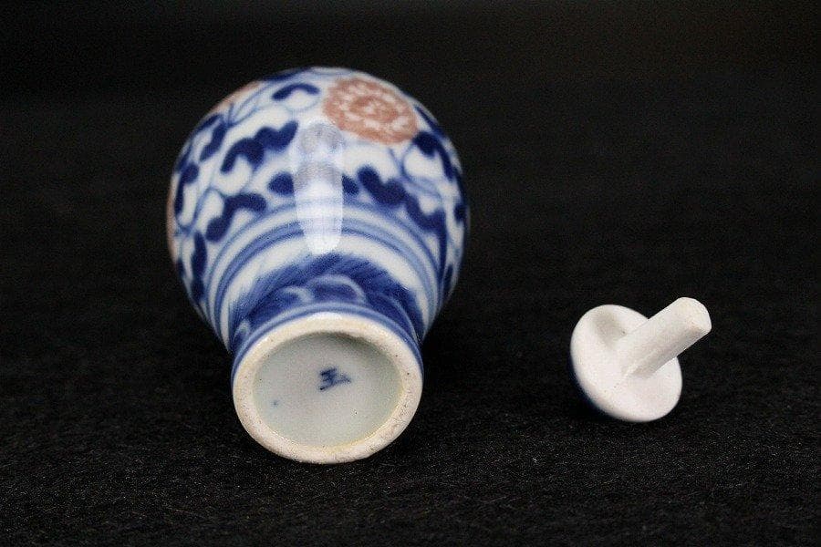 中国美術 青花 纏枝蓮花紋 小壷 鼻煙壷 6cm 送料無料