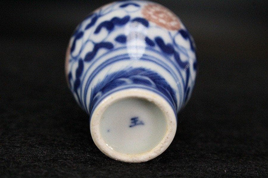 中国美術 青花 纏枝蓮花紋 小壷 鼻煙壷 6cm 送料無料