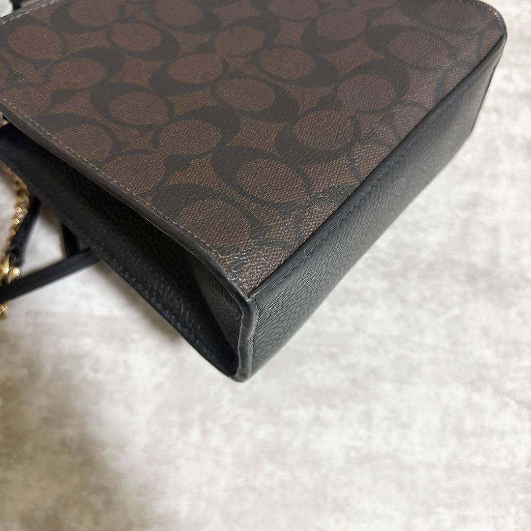 A261 未使用級✨コーチ　ミニ ペッパー クロスボディ シグネチャー　ブラウン