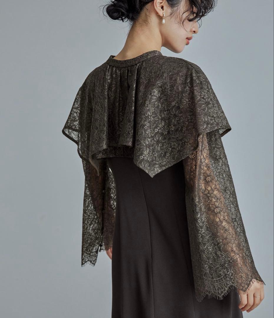 【美品】ANDRESD レイヤードケープドレス M