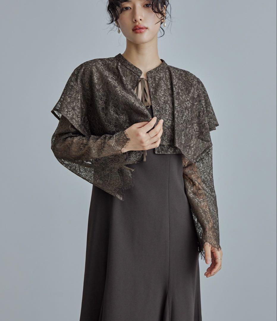 【美品】ANDRESD レイヤードケープドレス M