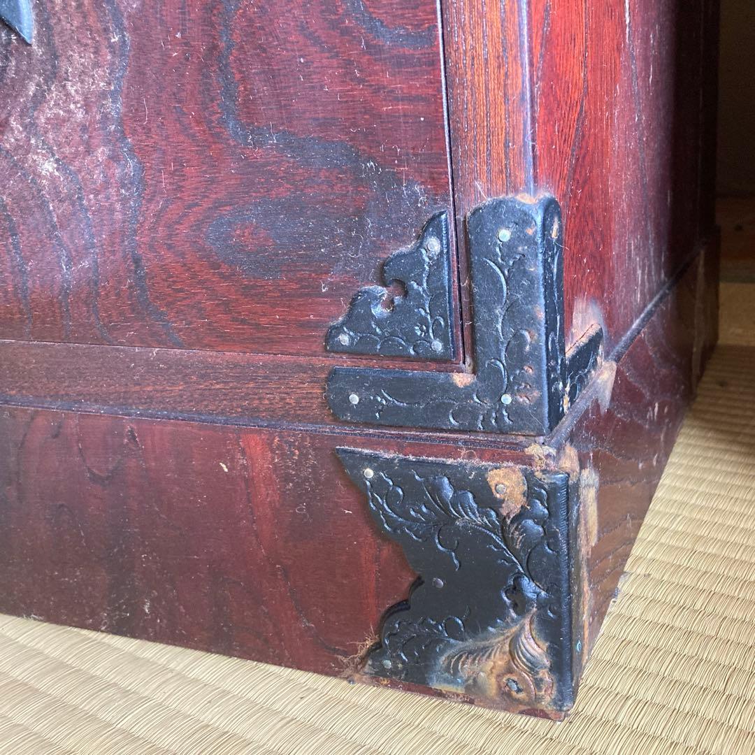 民芸調中古家具　岩谷堂タンス　三、五尺　上四ッ抽　整理箪笥