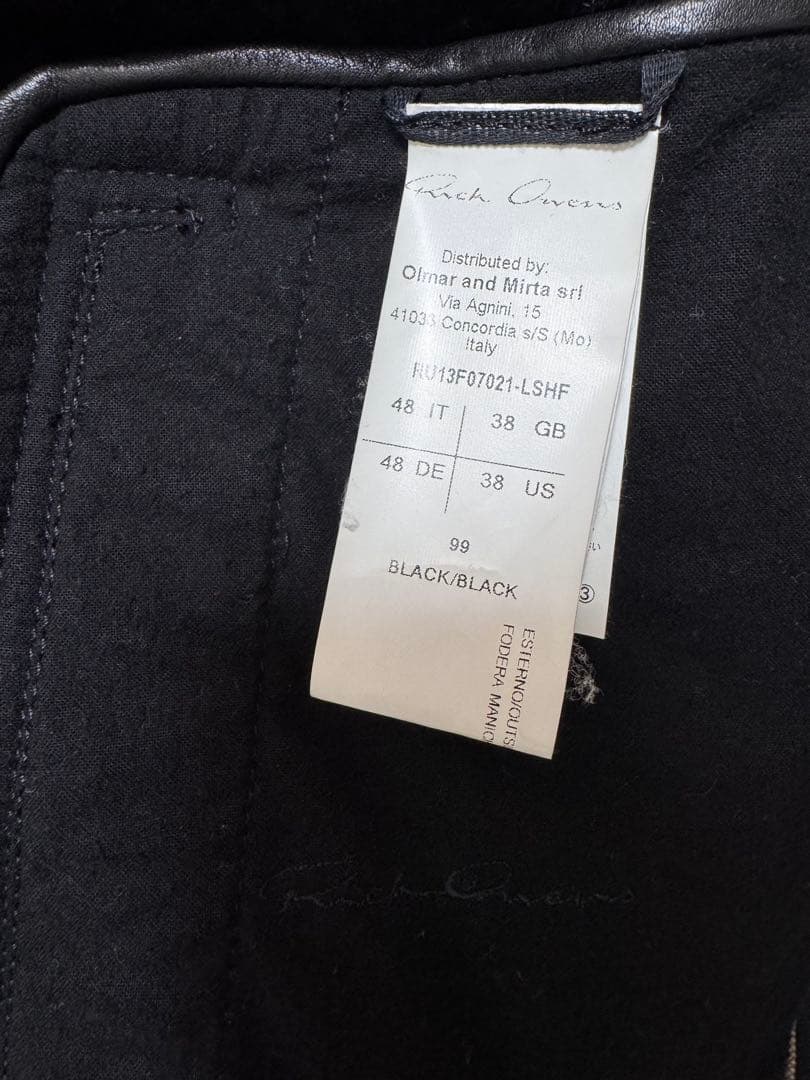 R*C様 【希少】Rick Owens シアリングジャケット PLINTH レザ