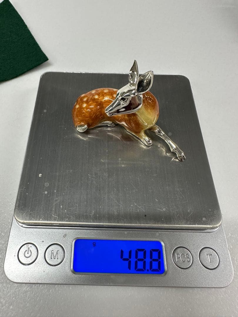 【銀製】イタリア工房　鹿の親子 置物　シルバー　銀　925