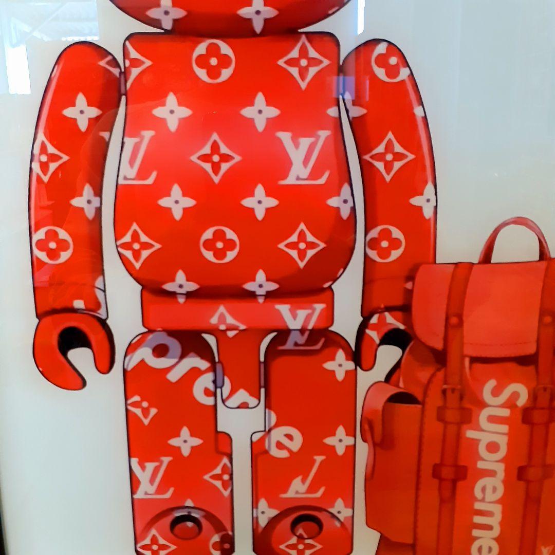 特殊ミラーアート　ベアブリック　Louis Vuitton　Supreme