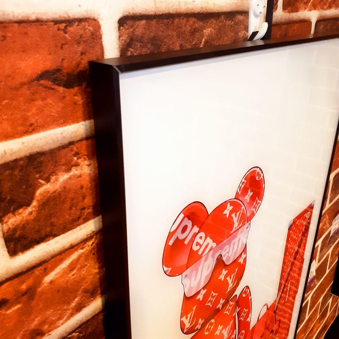 特殊ミラーアート　ベアブリック　Louis Vuitton　Supreme