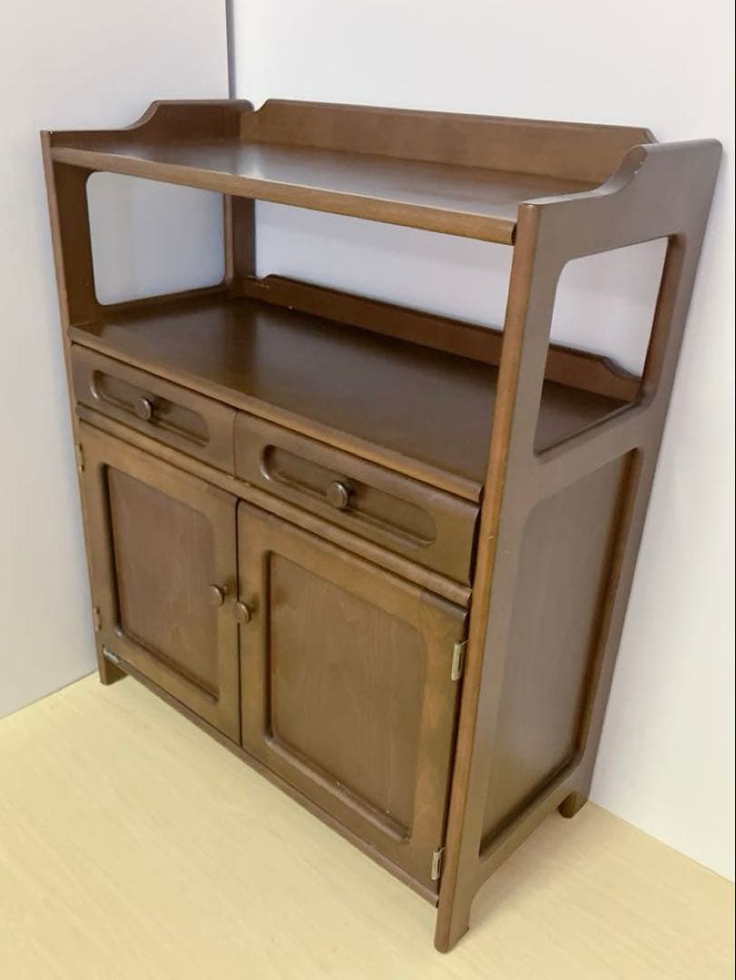 Karimoku カリモク 木製 電話台、FAX台　キャビネット飾り棚 収納　②