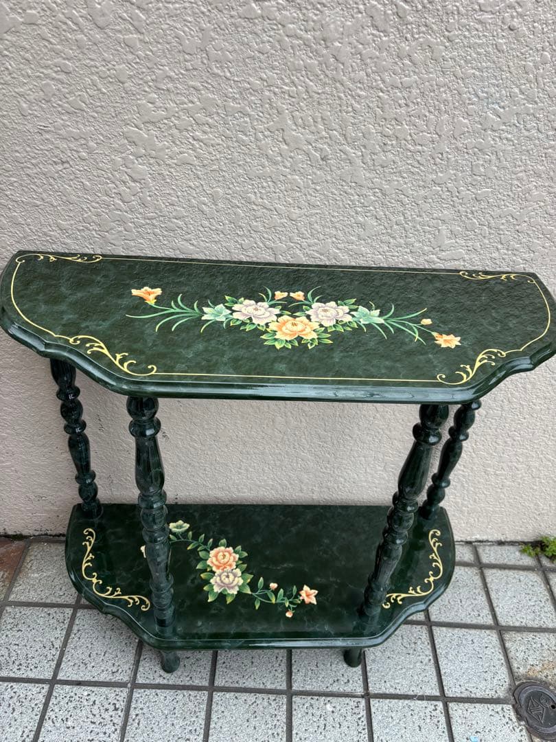花柄コンソール　テーブル　台　アンティーク家具