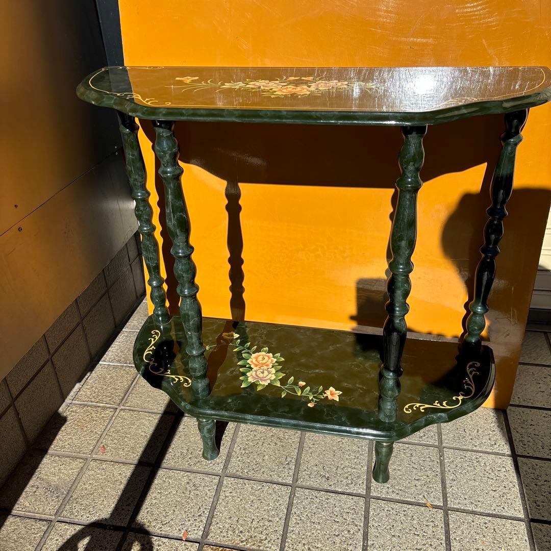 花柄コンソール　テーブル　台　アンティーク家具