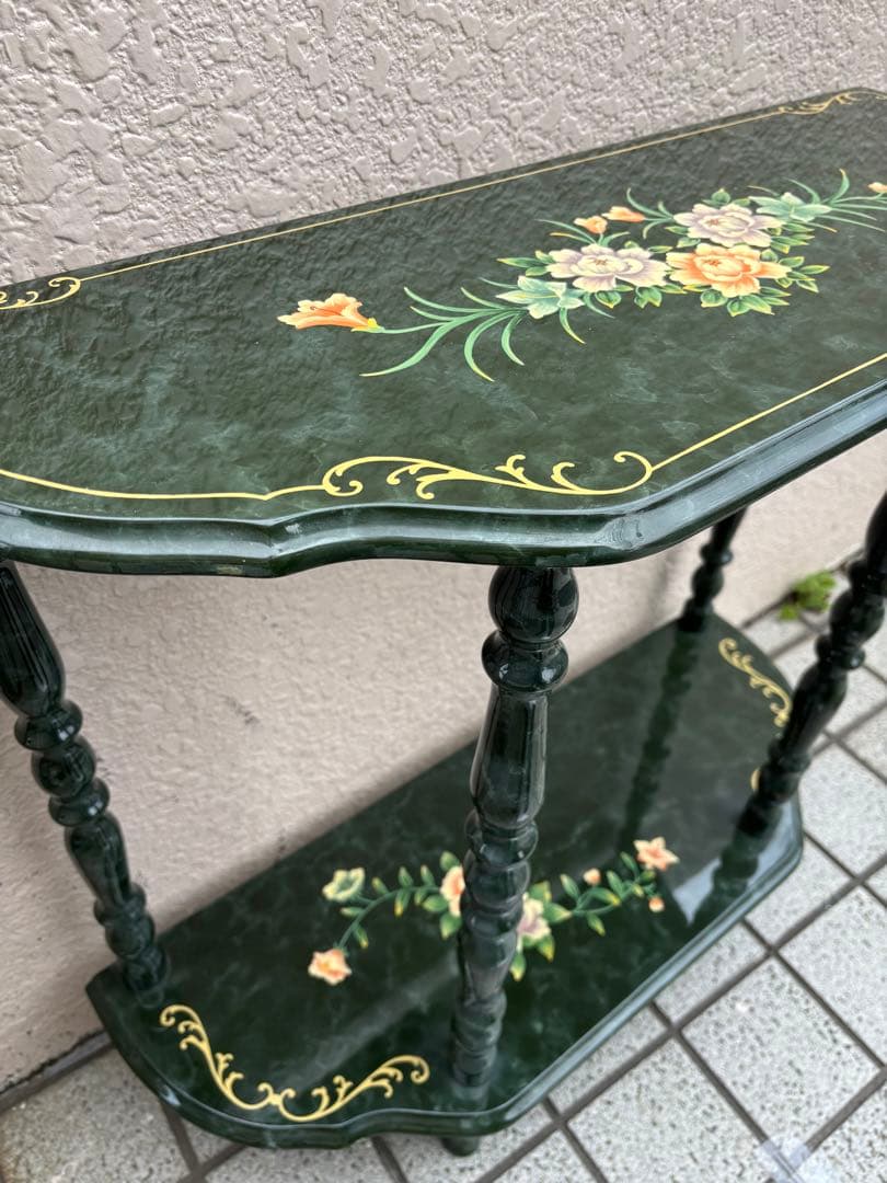 花柄コンソール　テーブル　台　アンティーク家具