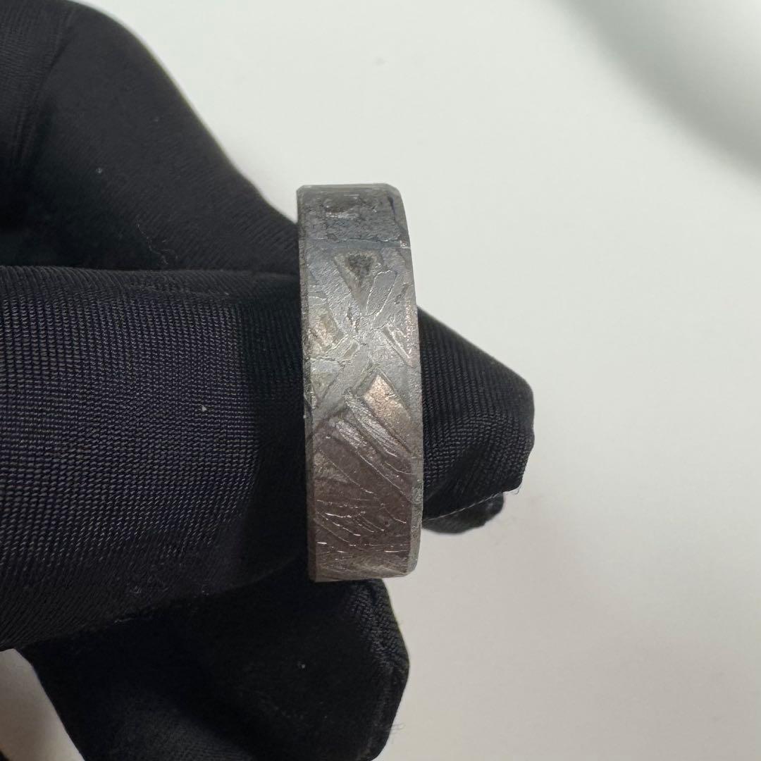 【宇宙の指輪】アルタイ隕石リング 原色　18.7mm ウィドマンシュテッテン模様