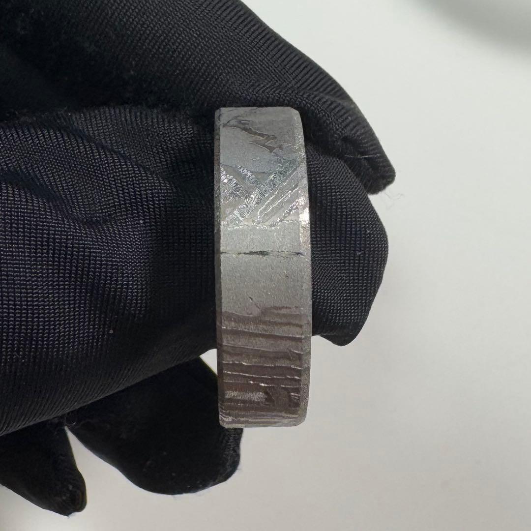 【宇宙の指輪】アルタイ隕石リング 原色　18.7mm ウィドマンシュテッテン模様