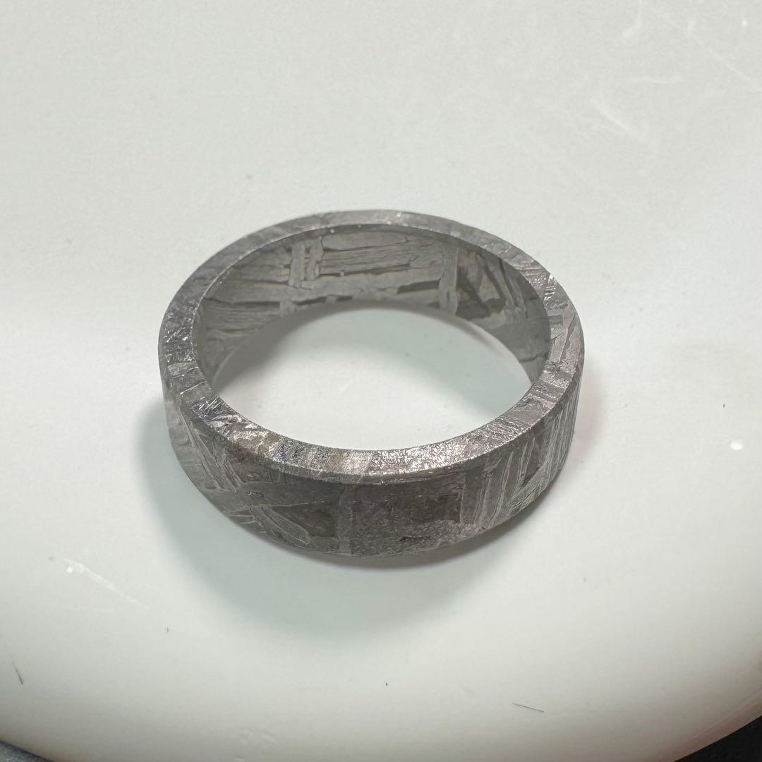 【宇宙の指輪】アルタイ隕石リング 原色　18.7mm ウィドマンシュテッテン模様