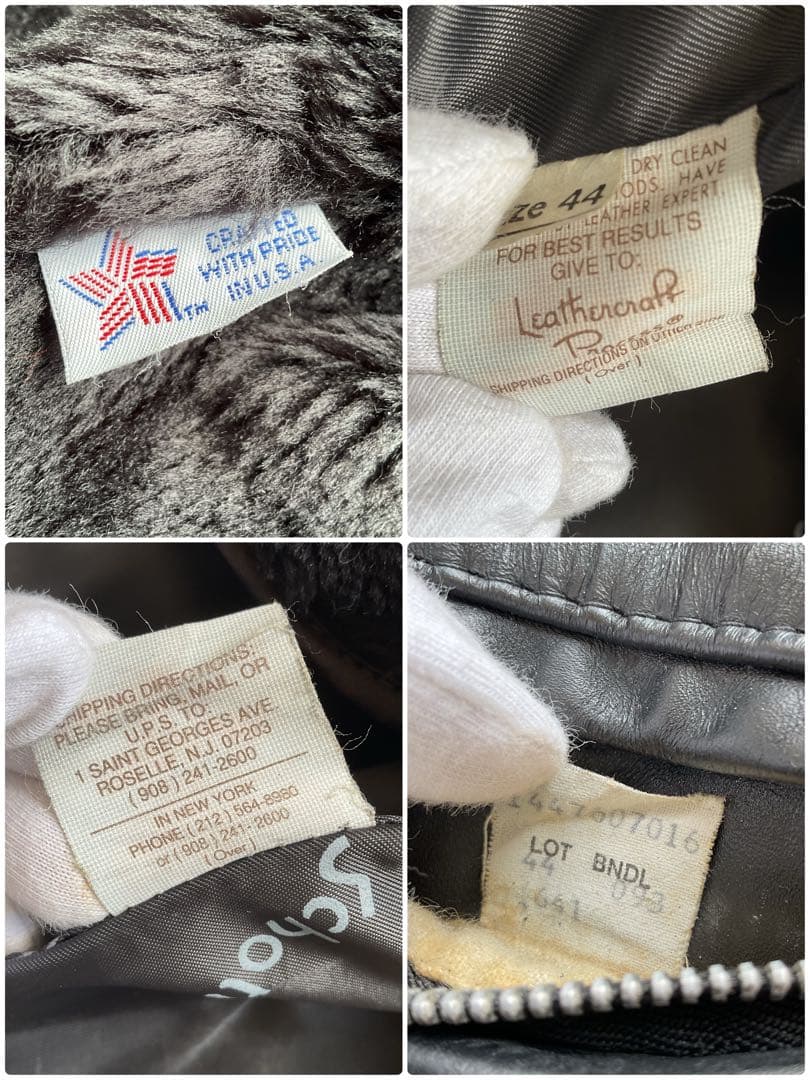 美品✨schott 641 レザージャケット　シングルライダース　本革　44 黒