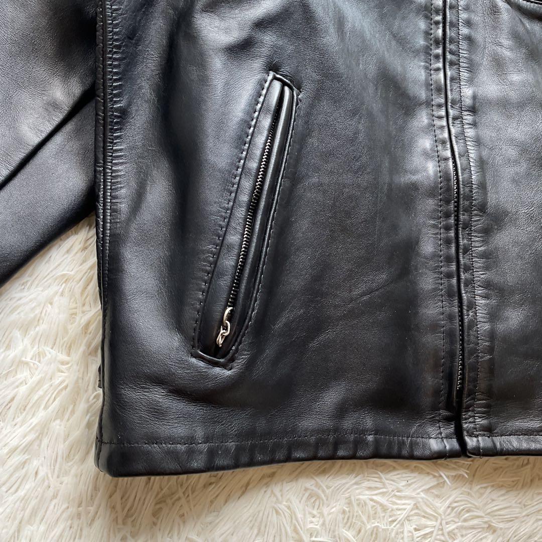 美品✨schott 641 レザージャケット　シングルライダース　本革　44 黒