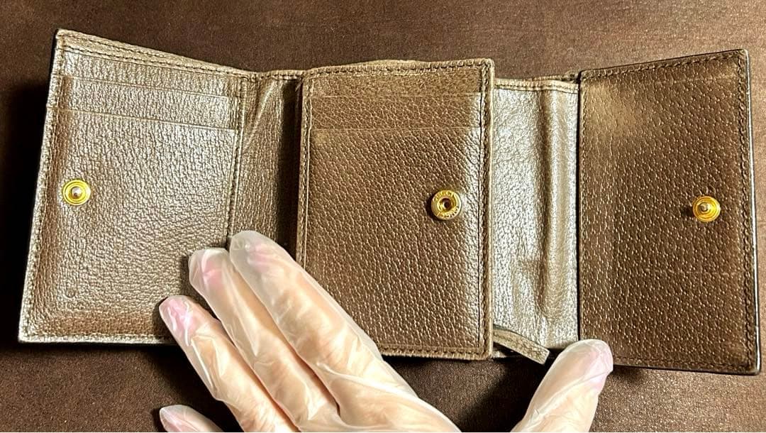 GUCCI グッチ オフディア シェリーライン GGウォレット 折財布 ベージュ