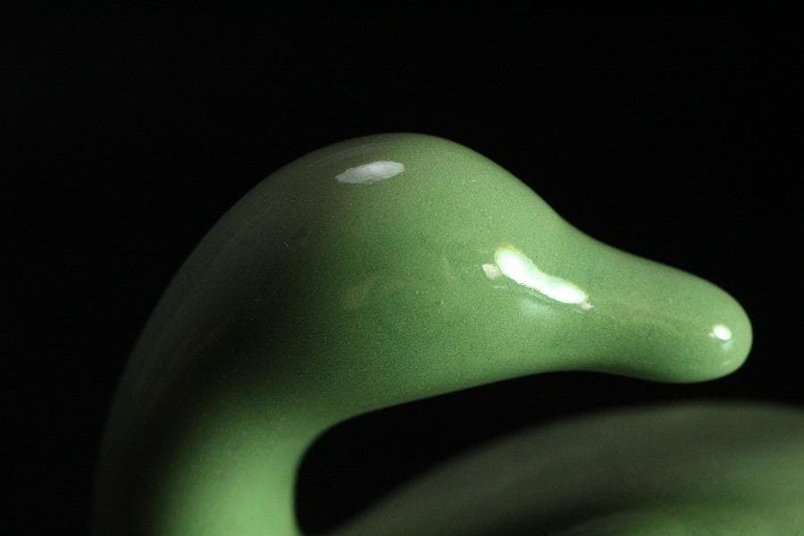 眞清水蔵六作 青磁 雁 香合(K-BB521)