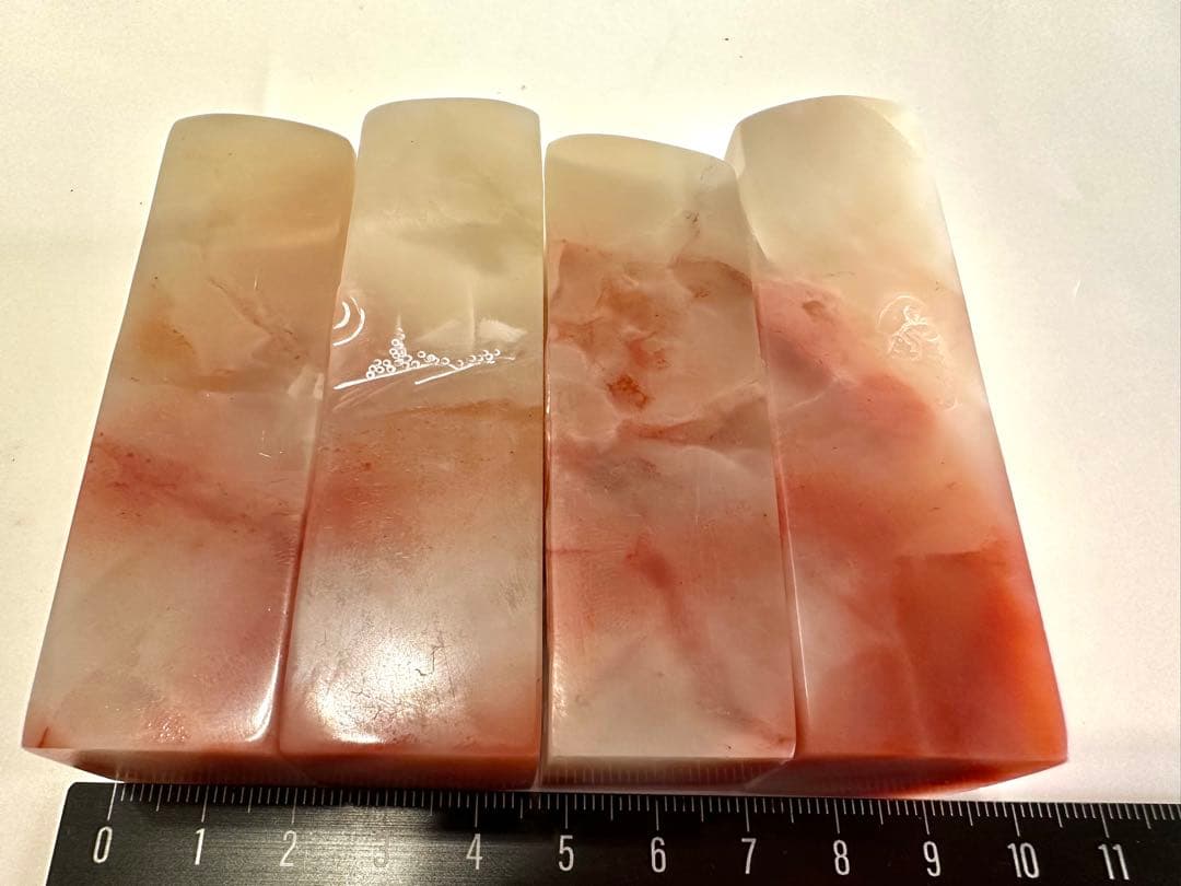 【悟　道　仏　禅】美品　ラオス 水凍　印材 落款 遊印 雅号　浮き彫　薄意　4点