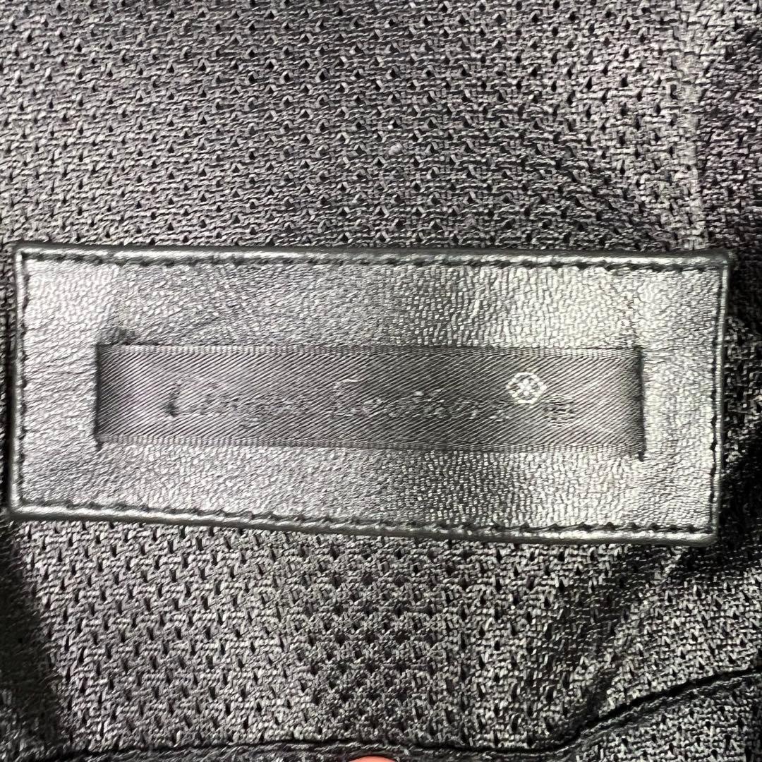 極美品 リューグーレザーズ ブラックパンチングレザー ライダースジャケット Ｌ