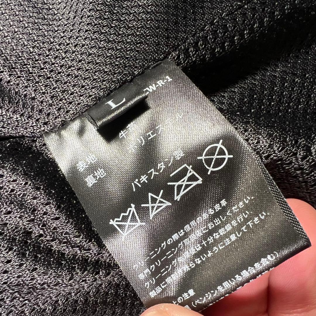 極美品 リューグーレザーズ ブラックパンチングレザー ライダースジャケット Ｌ