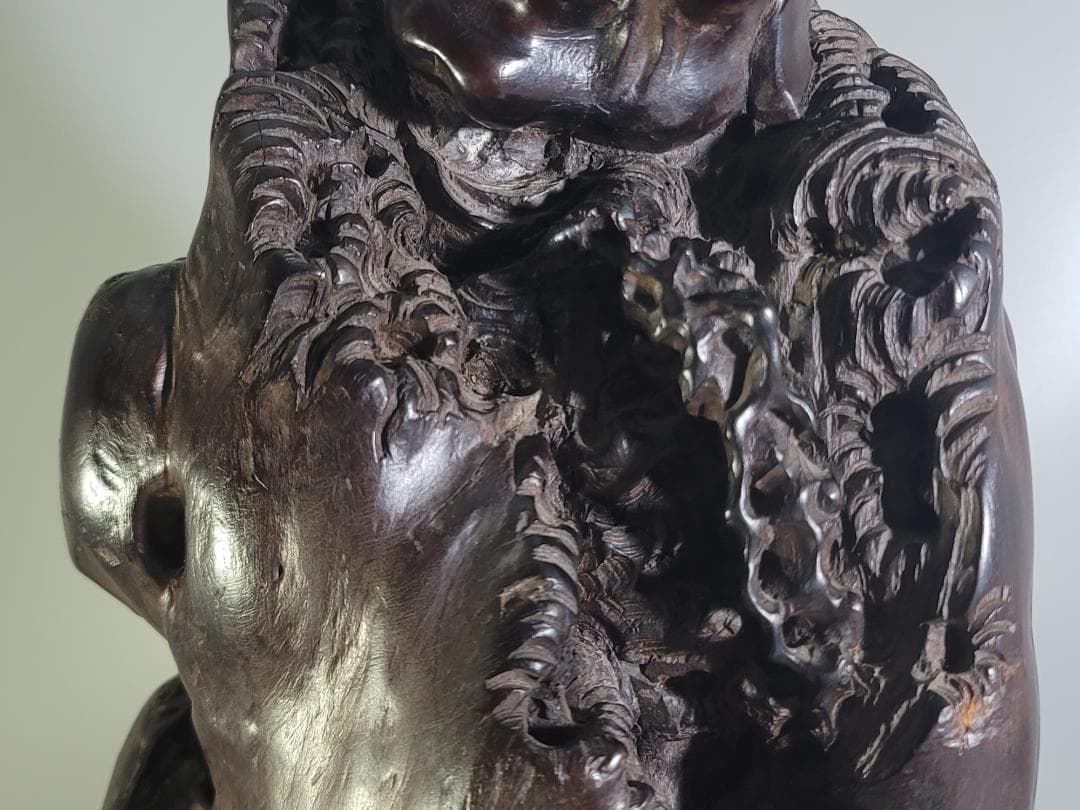 中国美術 龍眼木 彫刻 羅漢 置物 DT375