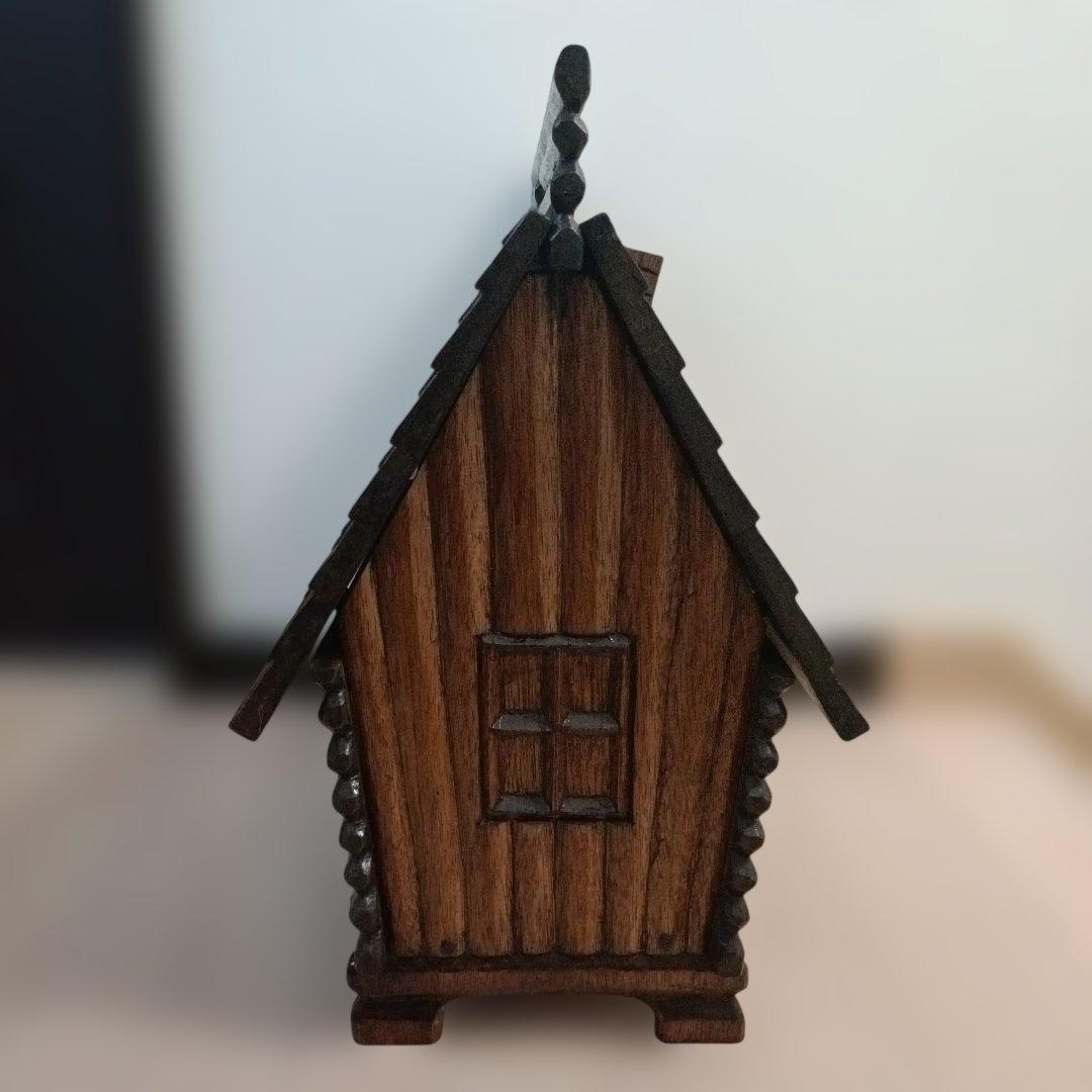 ★木製小屋型／シルバニア風／収納ボックス／ログハウス型