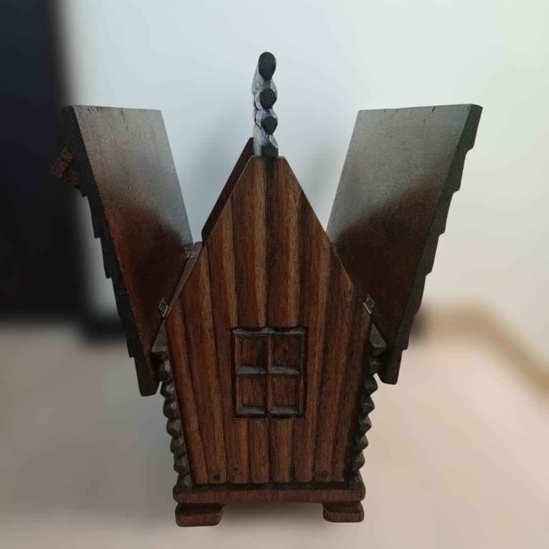 ★木製小屋型／シルバニア風／収納ボックス／ログハウス型