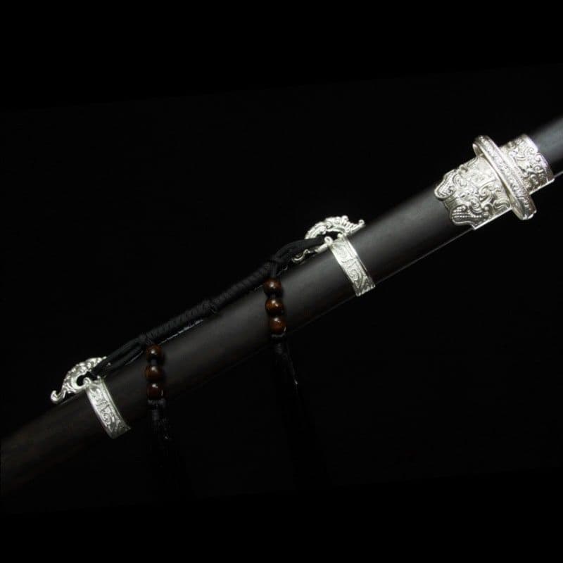 寒玉銀心環首唐横刀  武具 刀装具 日本刀 唐剣  模造刀·模擬刀  居合刀