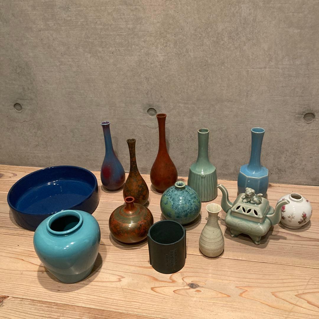 陶器 高岡銅器 青銅 花瓶 獅子 香炉 たち吉 他 13点セット 陶磁器