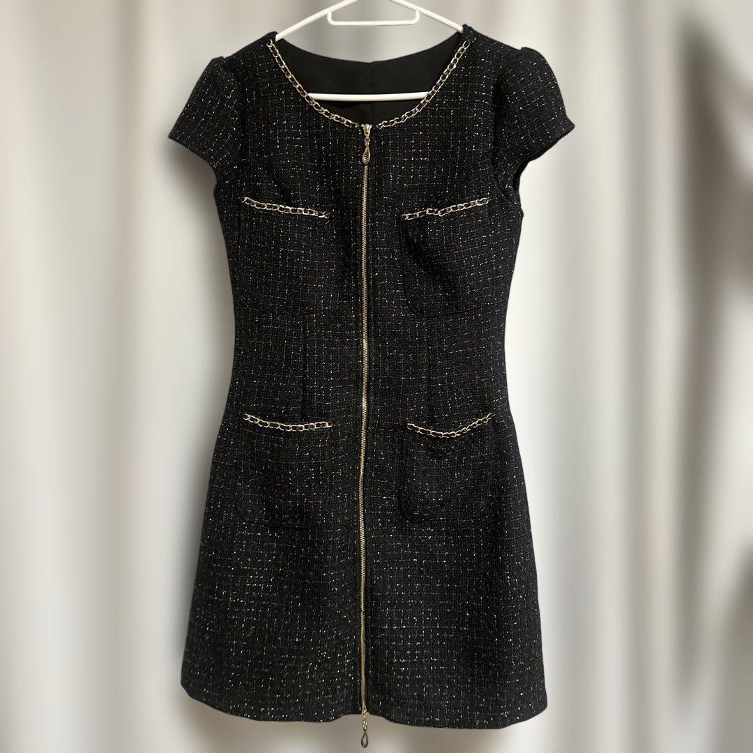 即日発送‼️JEWELS ジップアップツイードドレス Sサイズ