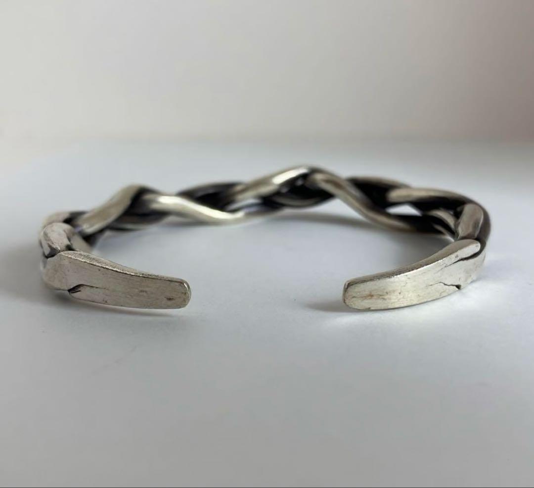 カレンシルバー　編み込み　バングル　ブレスレット　ハンドメイド　 925