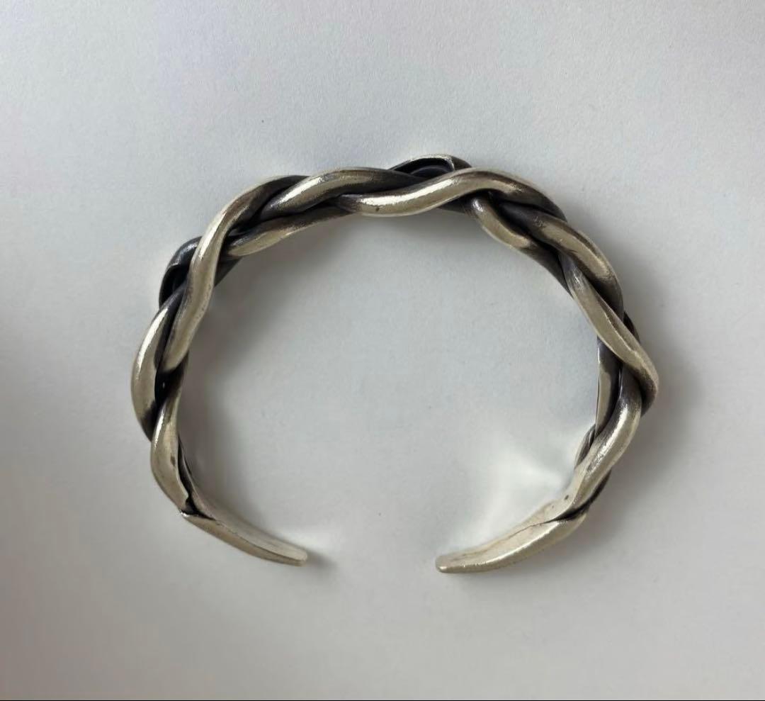カレンシルバー　編み込み　バングル　ブレスレット　ハンドメイド　 925