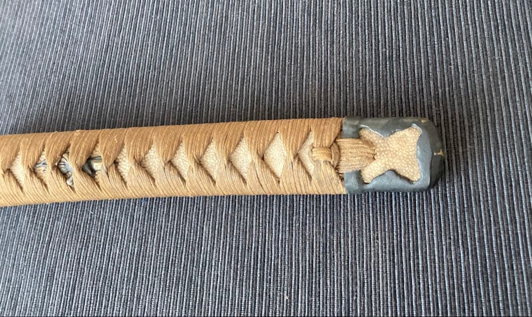 刀装具　大刀柄前　半太刀拵え　弓道具の図目貫　一重ハバキ　幕末拵え