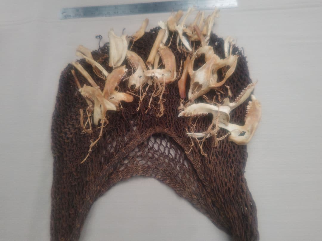 値下げしました★ 骨装飾　編バッグ　民族　骨格標本 プリミティブ　アンティーク