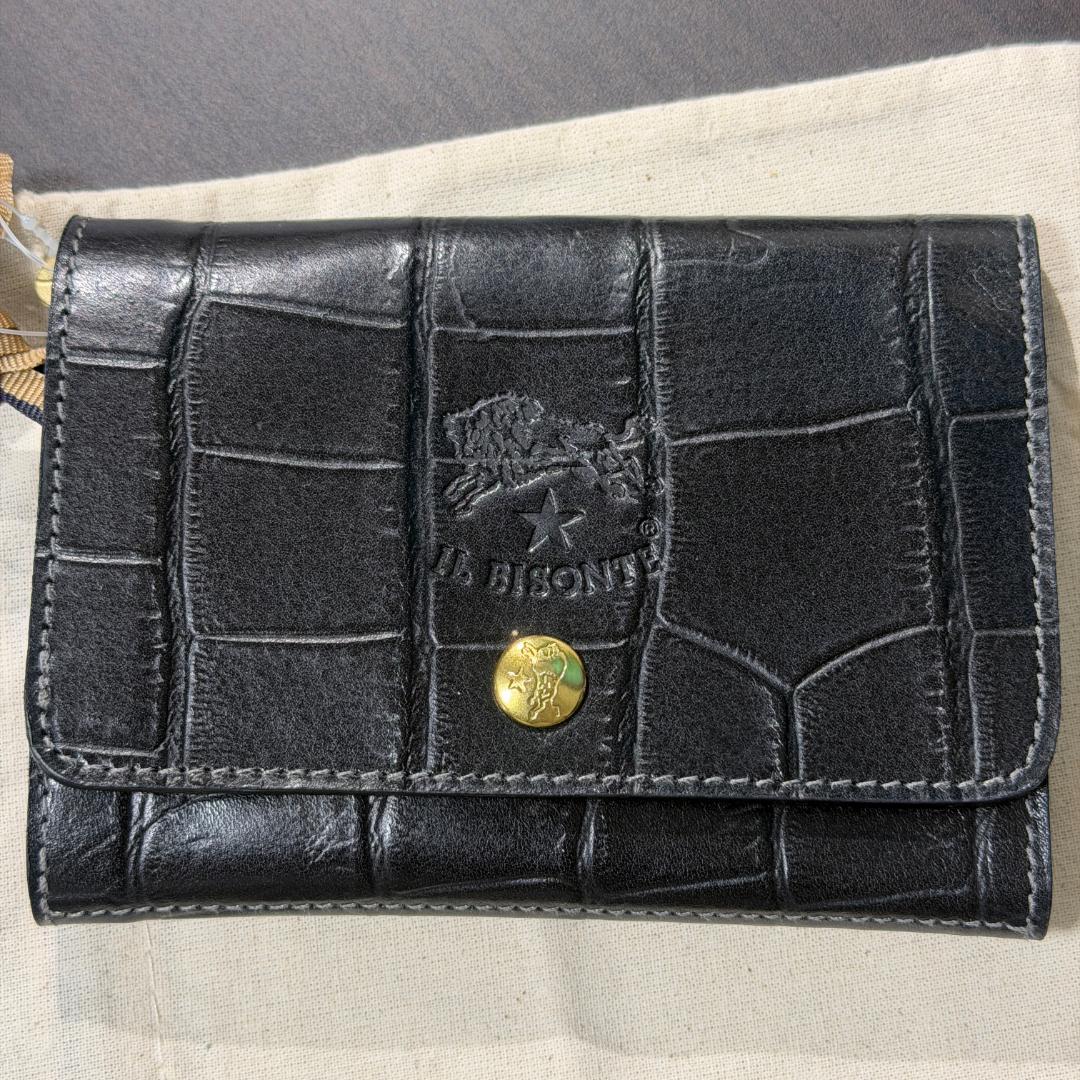 【新品未使用】イルビゾンテ 長財布 ブラック系 ダークグレー