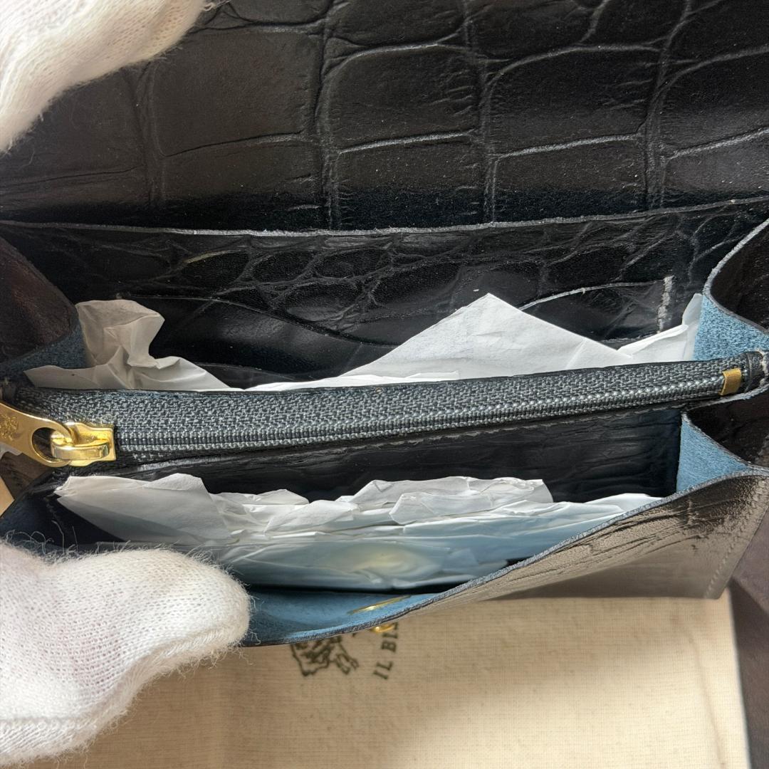 【新品未使用】イルビゾンテ 長財布 ブラック系 ダークグレー