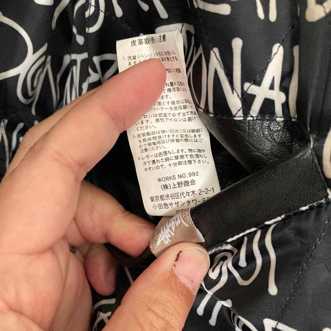 Lサイズ⭐︎schott✖️stussy シングルライダースジャケット