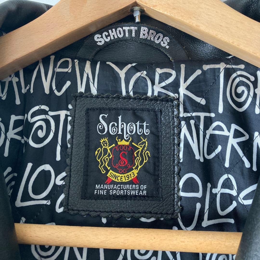Lサイズ⭐︎schott✖️stussy シングルライダースジャケット