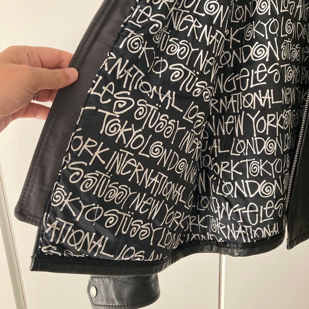 Lサイズ⭐︎schott✖️stussy シングルライダースジャケット