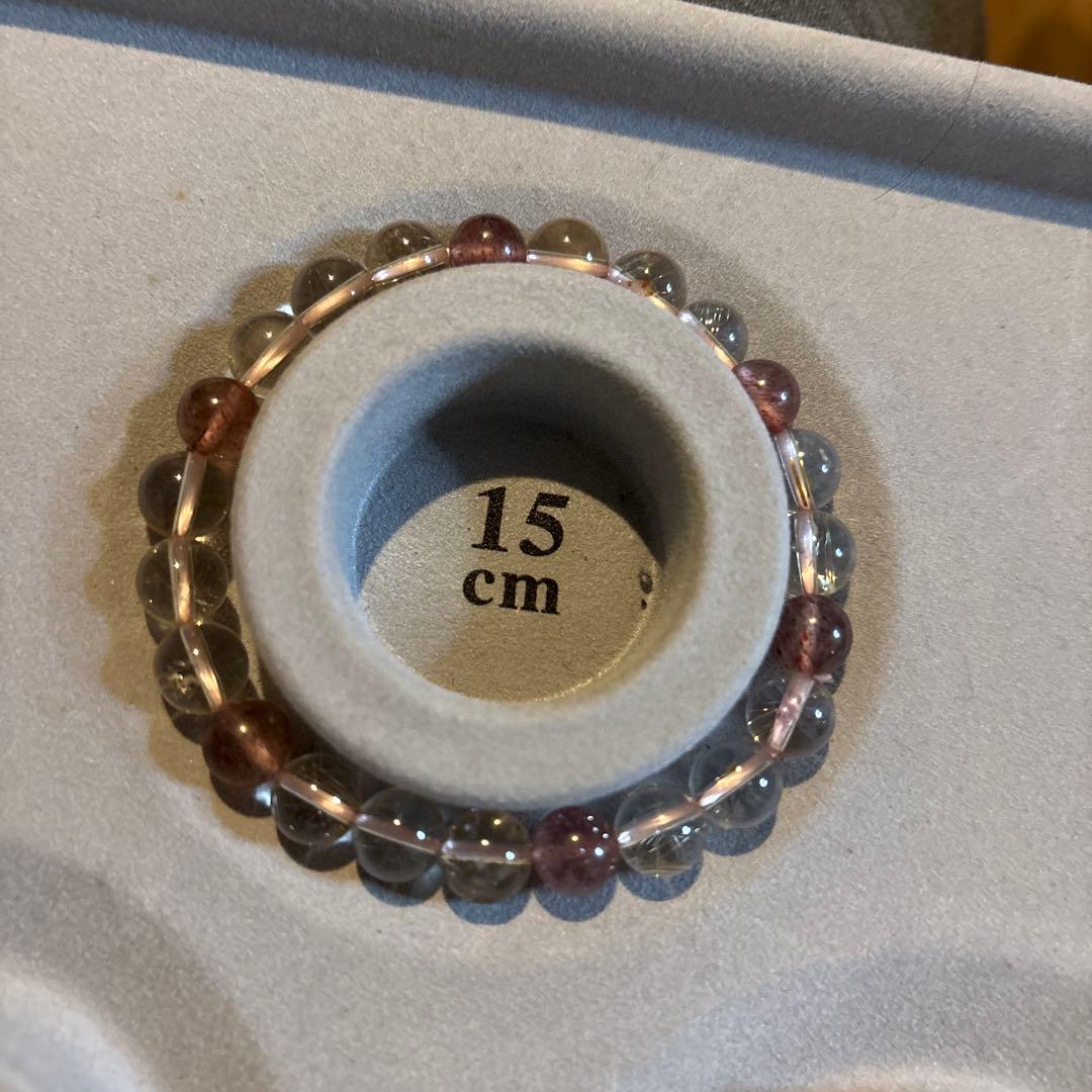 綺麗！ストロベリークオーツと水晶のブレスレット！癒し！