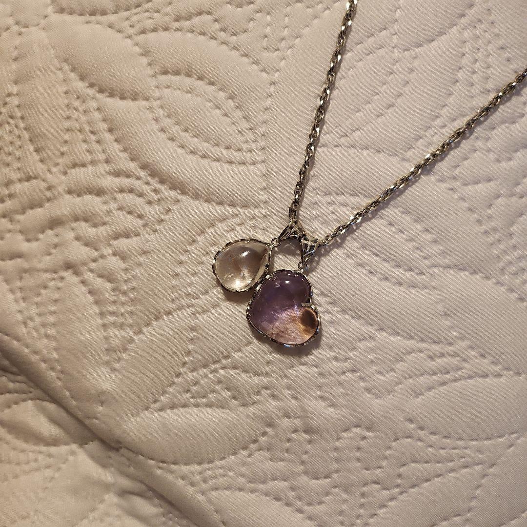 天然石 アメトリンとアイリスペンダントトップ