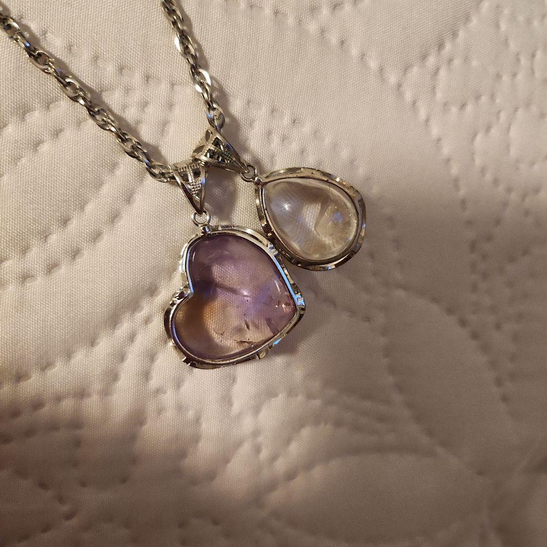 天然石 アメトリンとアイリスペンダントトップ