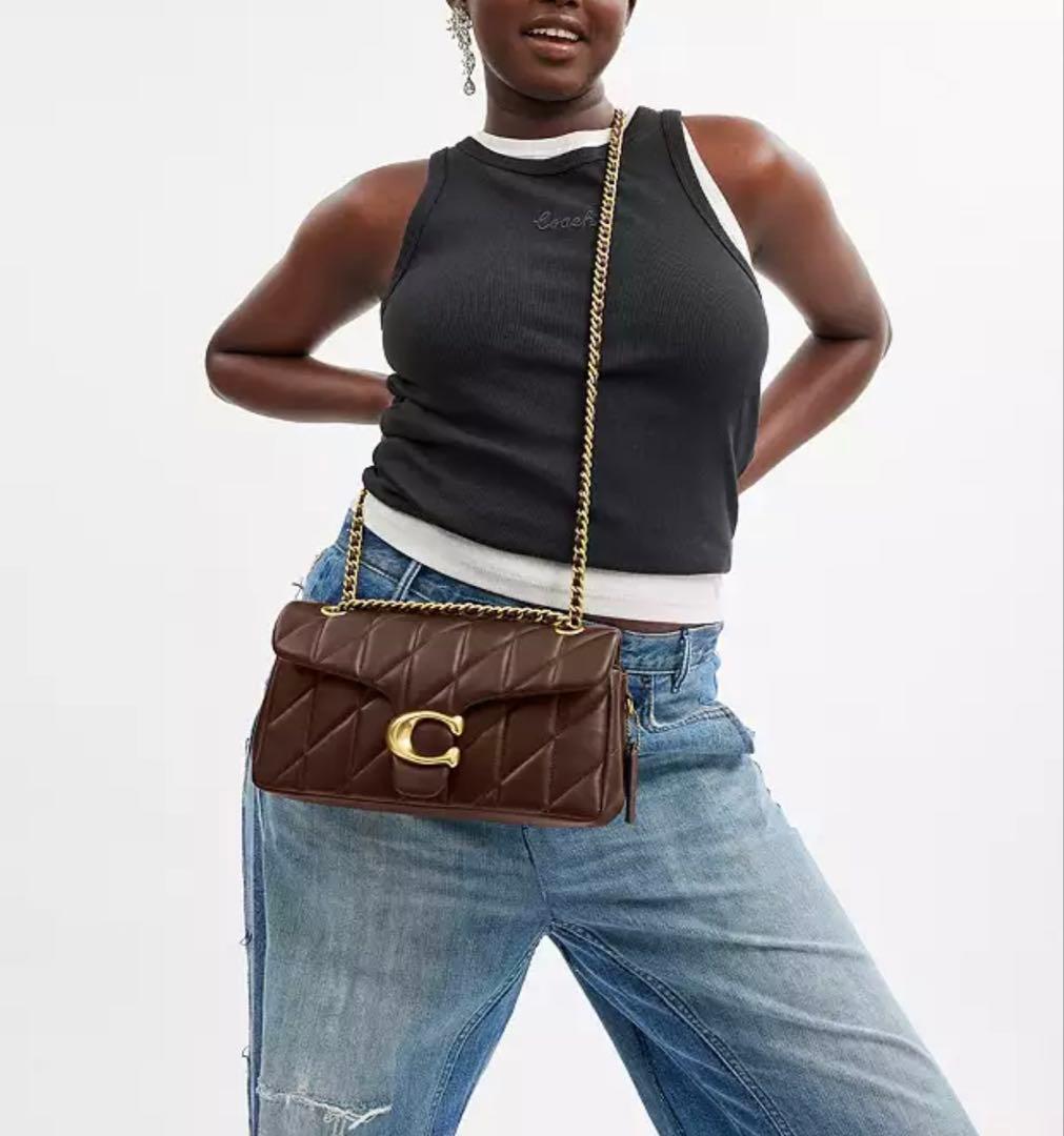 coach コーチタビーショルダー バッグ26 ブラウン CP150 茶色