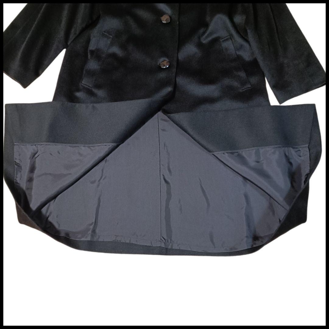 極美品 【大きいサイズ】 カシミヤ100％ チェスターコート 黒 ファー付 XL