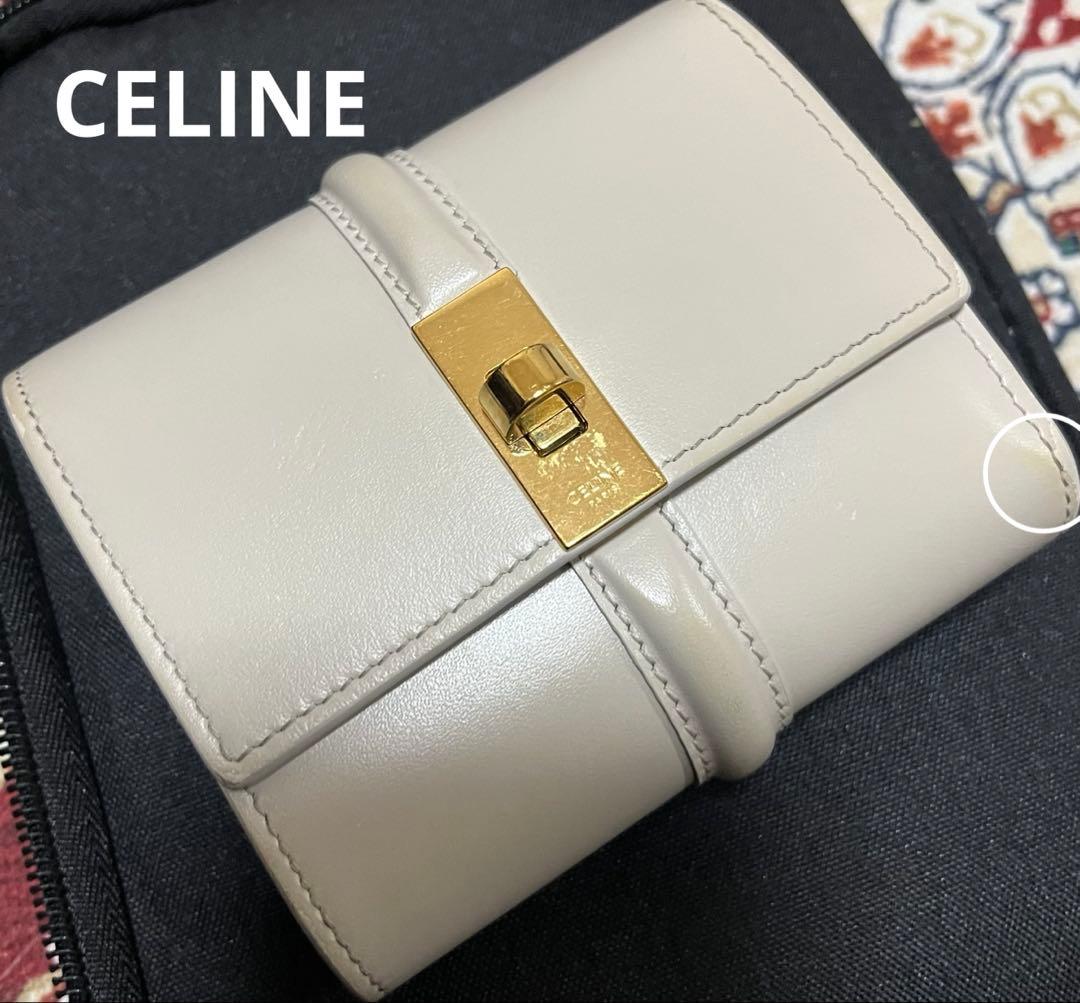 CELINE ホワイト 三つ折り財布