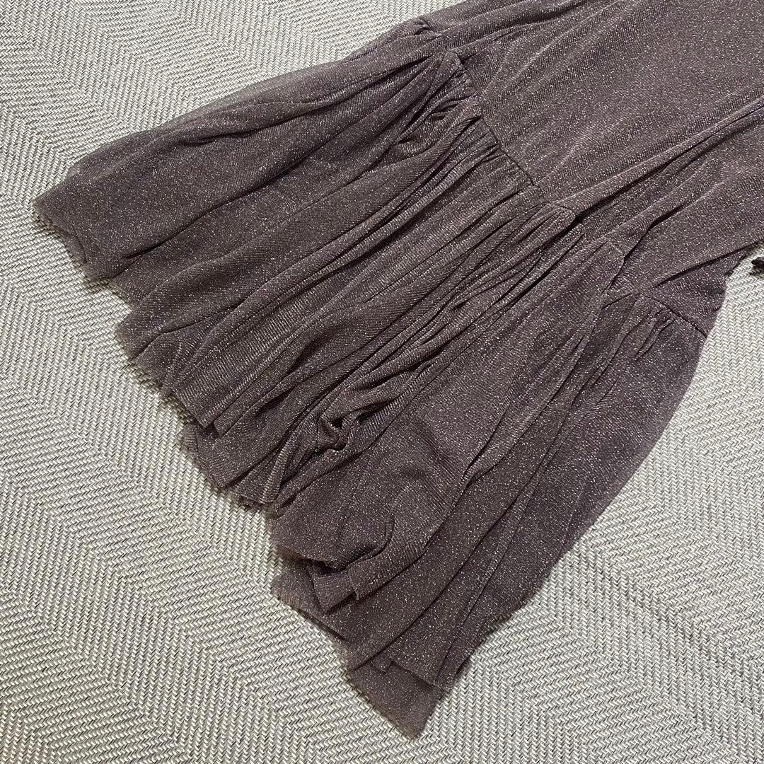 az 様RUIRUE BOUTIQUE ラメチュールメロウ ワンピース　チャコー