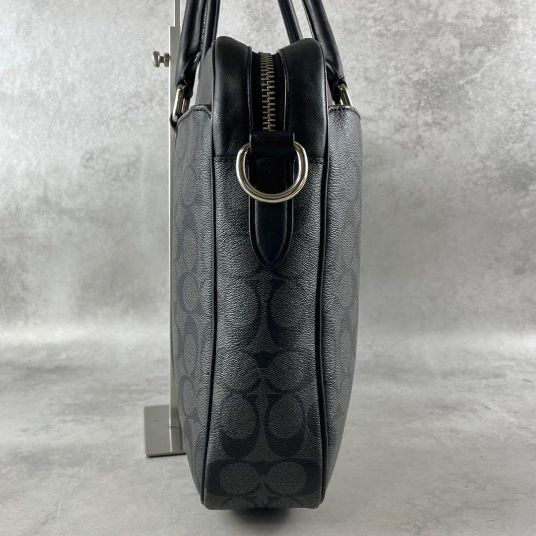 ✨美品✨コーチ　ビジネスバッグ　2way シグネチャー　クロスボディ　ブラック